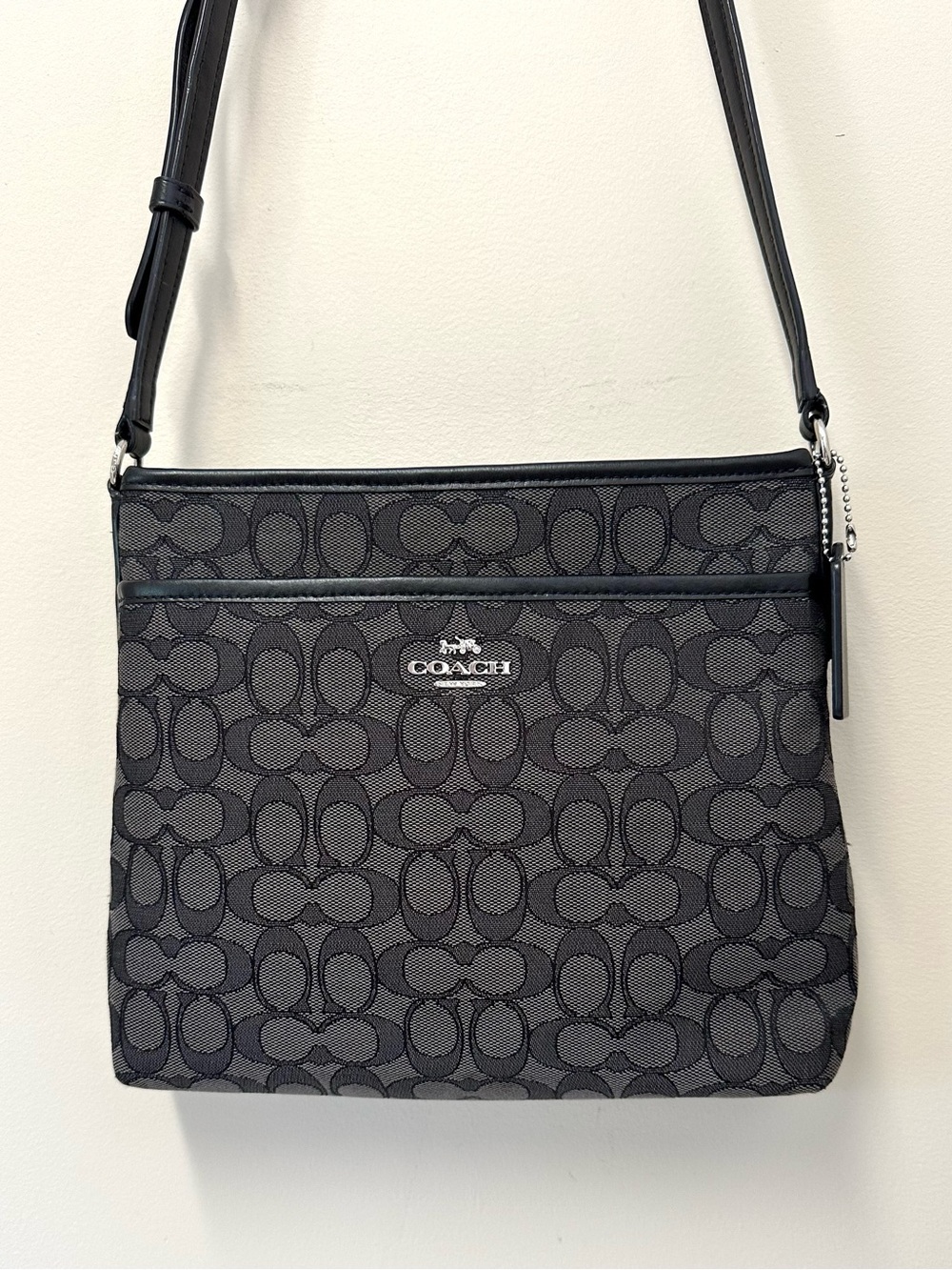 Coach Signature Jacquard Canvas Outline File Crossbody Bag - Picture 3 of 12